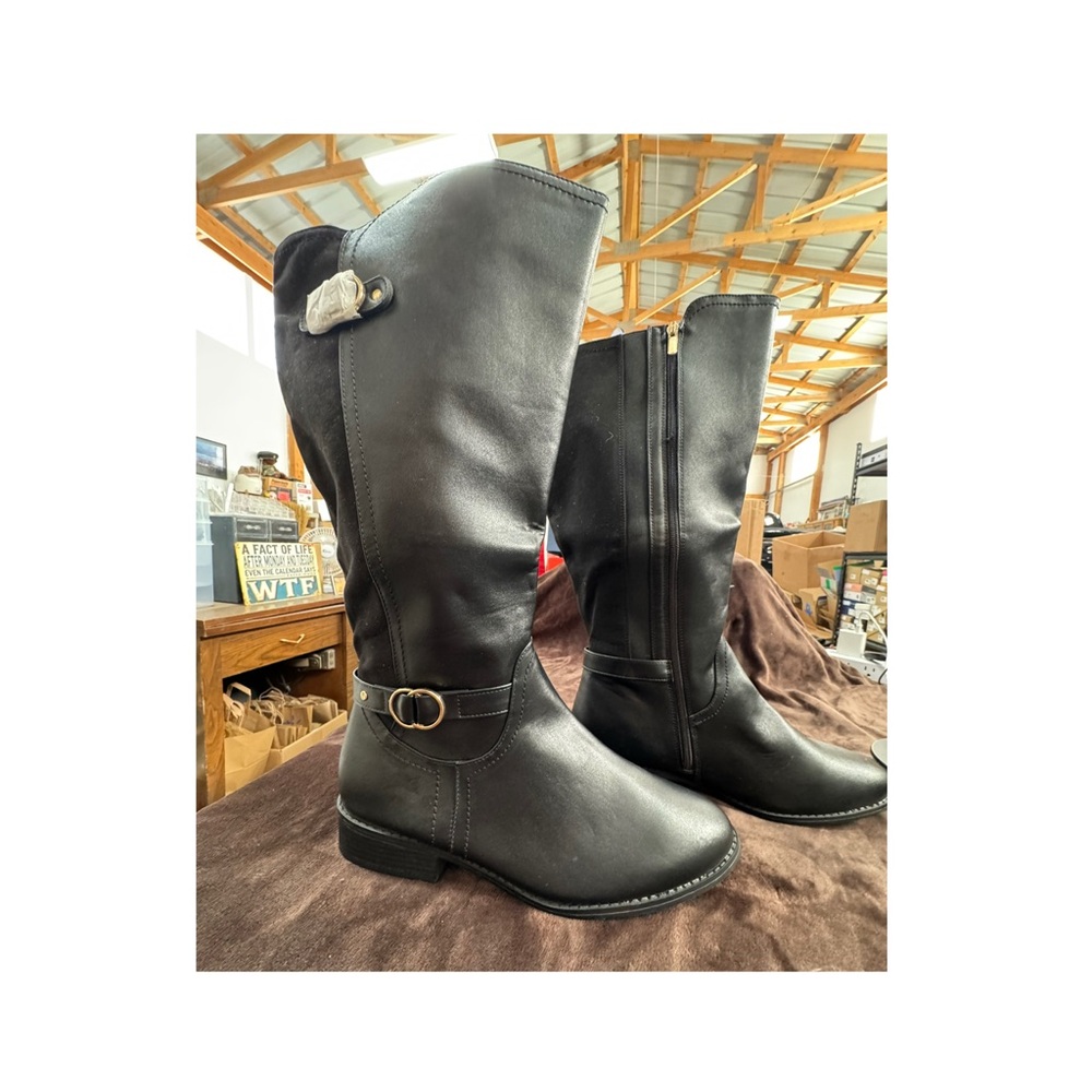 Karen Scott Elegant Black Knee-High Women's Boots Wide Calf size 13